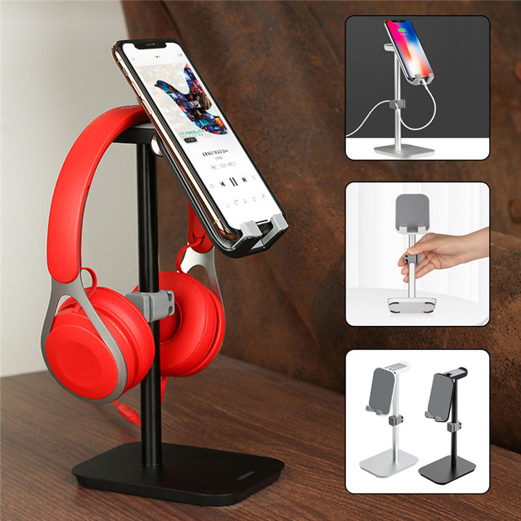 Aluminium Headphone Stand Mobile Phone Holder foar Desk